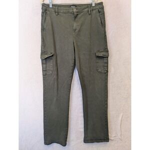 Well Worn Womens Olive Green Cargo Pants Straight Leg Size 14